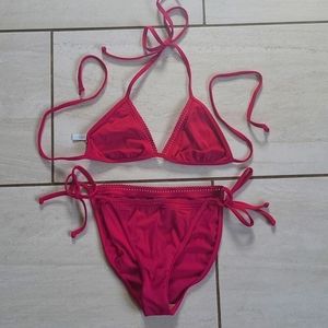 J. Crew Fuschia Bikini Laser Cut Edges [size S]